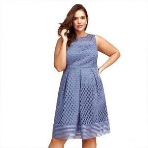 Good Lane Bryant blue lace A-line sleeveless dress 22